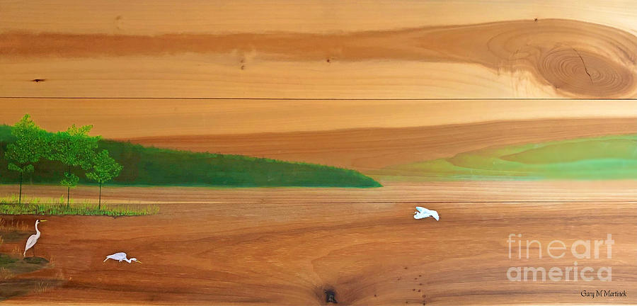 Landscape on Poplar Painting by Gary Martinek