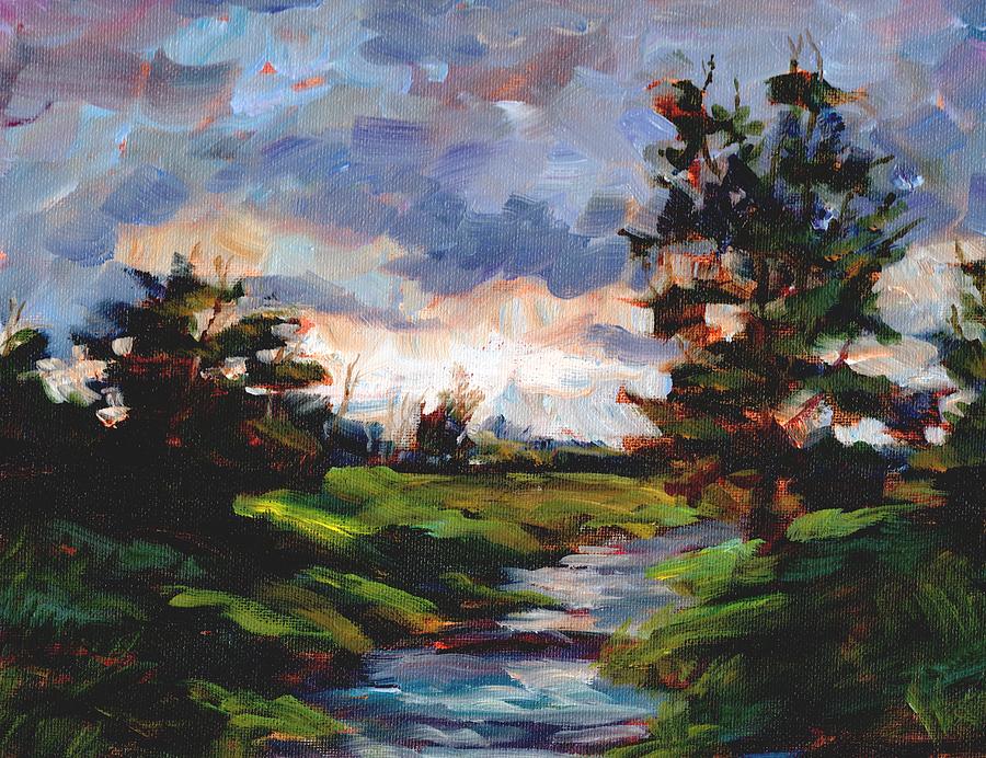 Landscape Painting Sketch Painting by David Dorrell
