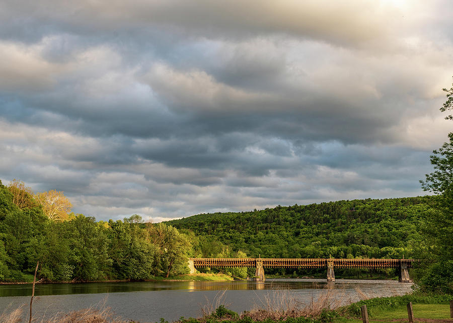 Landscape Photography  - Roebling Bridge Pike County PA / Sullivan County NY 2 Photograph by Amelia Pearn