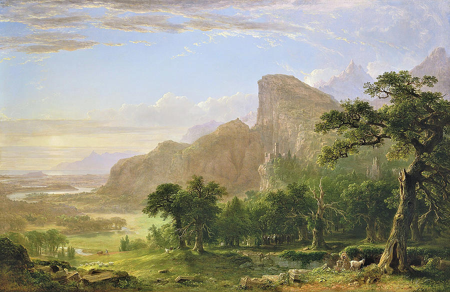 Summer Painting - Landscape, Scene from Thanatopsis - Digital Remastered Edition by Asher Brown Durand