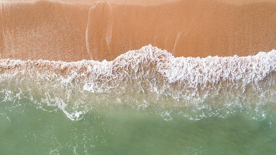 Landscape Scene Of Waves Crashing On Empty Tropical Beach Photograph
