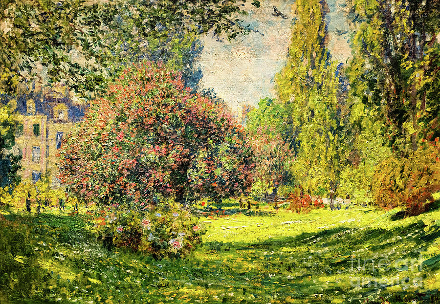 Landscape The Park Monceau 1876 by Claude Monet Painting by Claude Monet