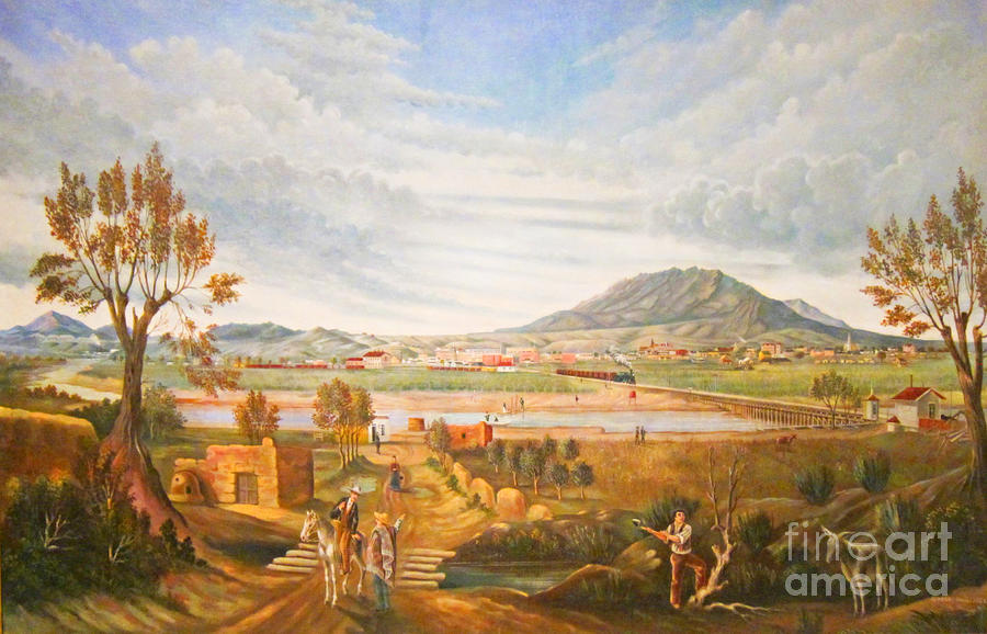 Landscape View of El Paso Texas 1885 Painting by Peter Ogden