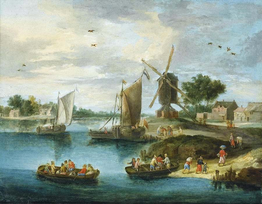 Landscape with a Mill Painting by Jan van Kessel the Elder