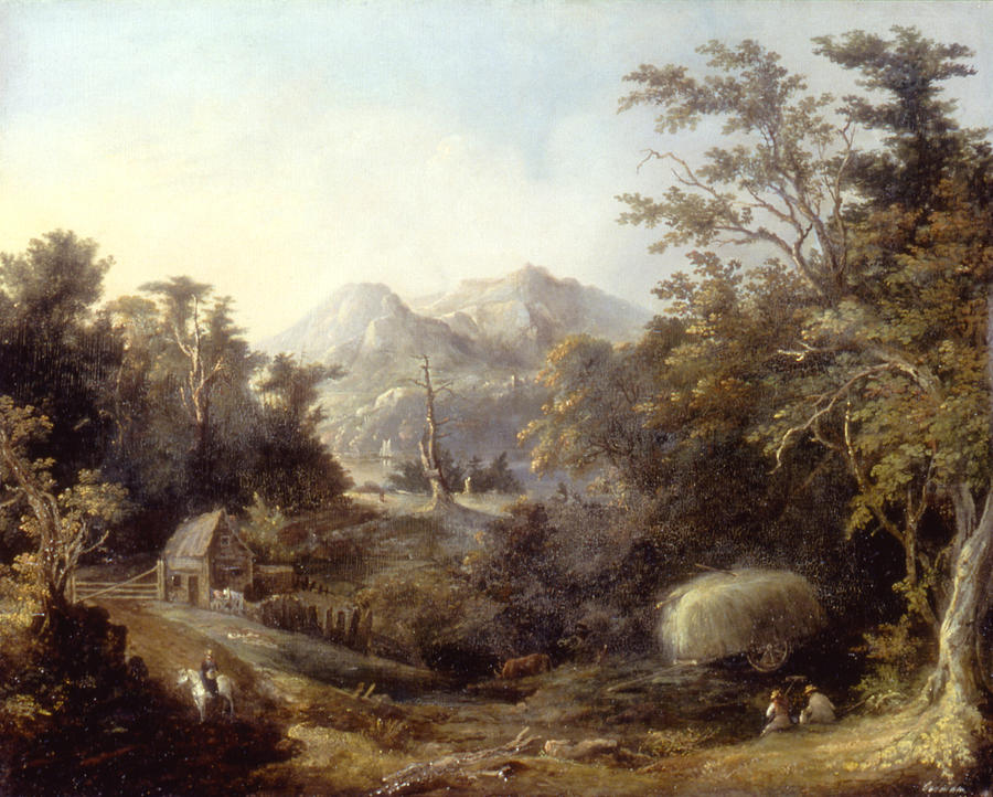 Landscape with Farm and Mountains Painting by Charles Codman - Fine Art ...
