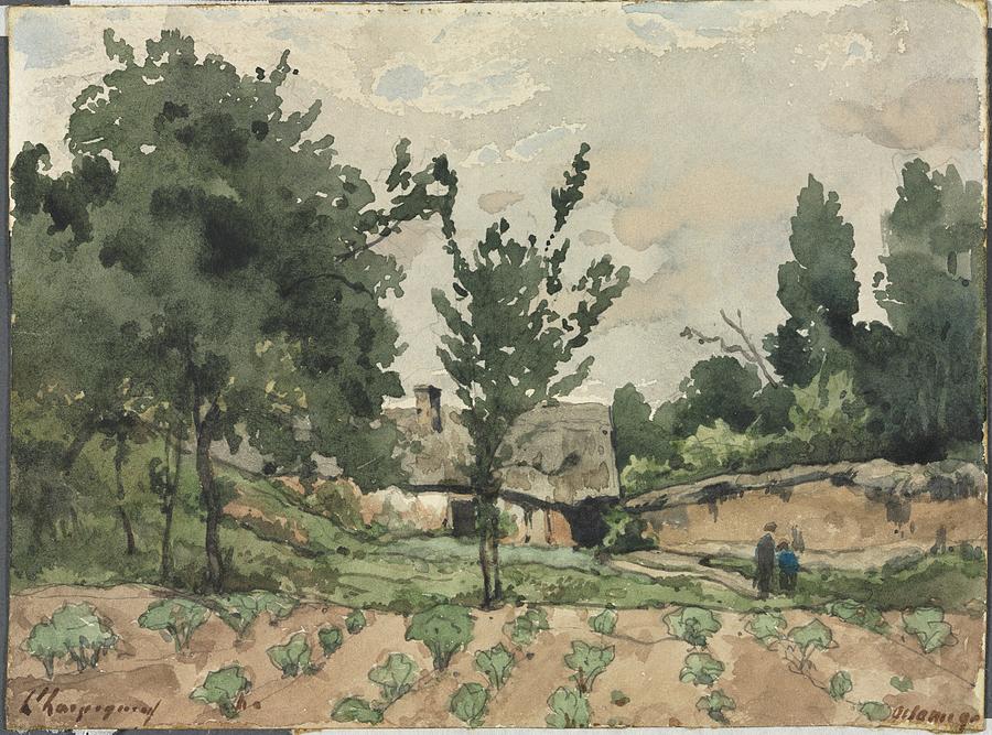Landscape with Farmhouse 1892 Henri Joseph Harpignies Painting by MotionAge Designs