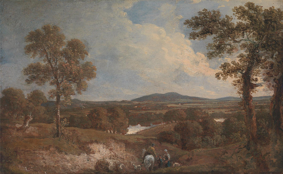 Landscape with Figures in the Foreground Painting by Sir George