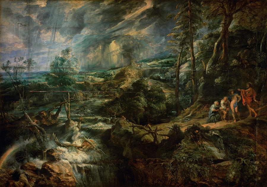 Landscape with Philemon and Baucis - Peter Paul Rubens Painting by ...