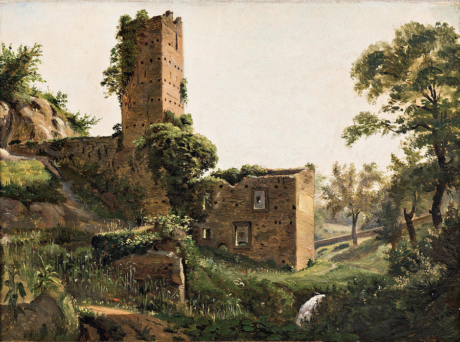 Landscape Painting - Landscape with Ruins  by Wilhelm Marstrand