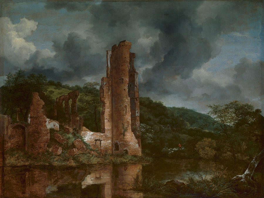 Castle Painting - Landscape with the Ruins of the Castle of Egmond  by Jacob van Ruisdael