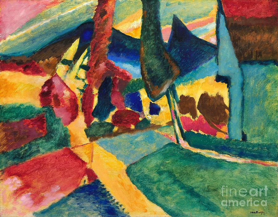 Landscape with Two Poplars 1912 Painting by Wassily Kandinsky