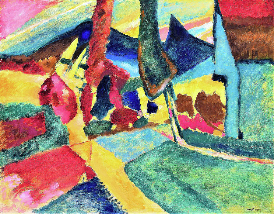 Landscape with Two Poplars - Digital Remastered Edition Painting by Wassily Kandinsky
