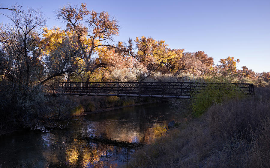 Landscapes a Rio Grande Bridge Bosque of Abq NM A70s Digital Art by ...