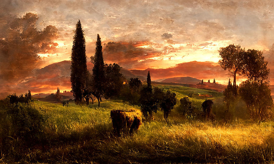 Landscapes of Tuscany, 02 Painting by AM FineArtPrints