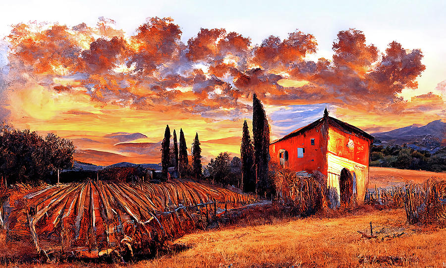 Landscapes of Tuscany, 07 Painting by AM FineArtPrints