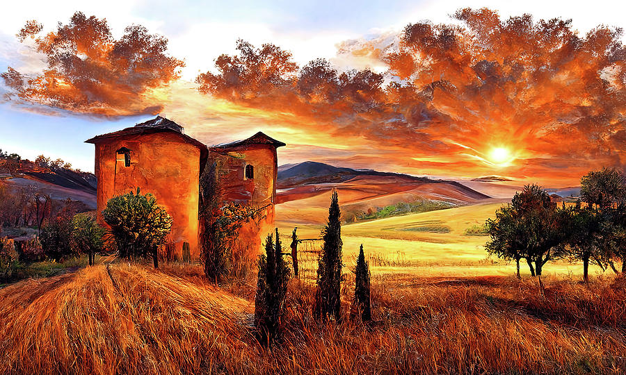 Landscapes of Tuscany, 08 Painting by AM FineArtPrints