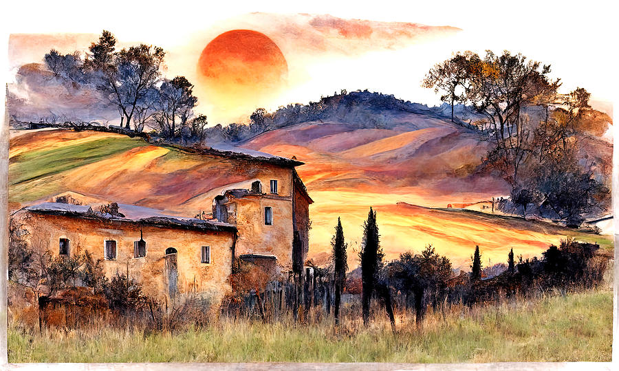 Landscapes of Tuscany, 10 Painting by AM FineArtPrints