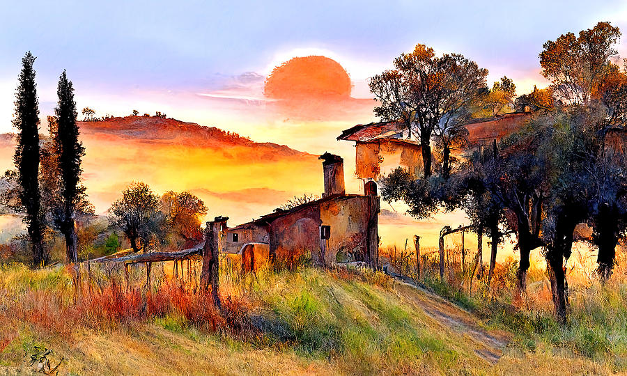Landscapes of Tuscany, 11 Painting by AM FineArtPrints