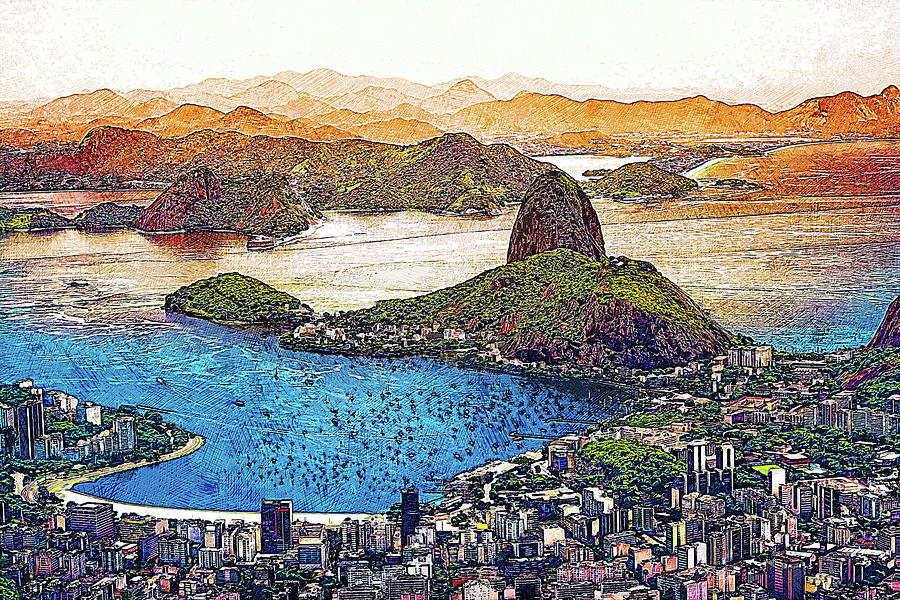 Landscapes - Rio De Janeiro, Brazil City Painting By Art Market America 