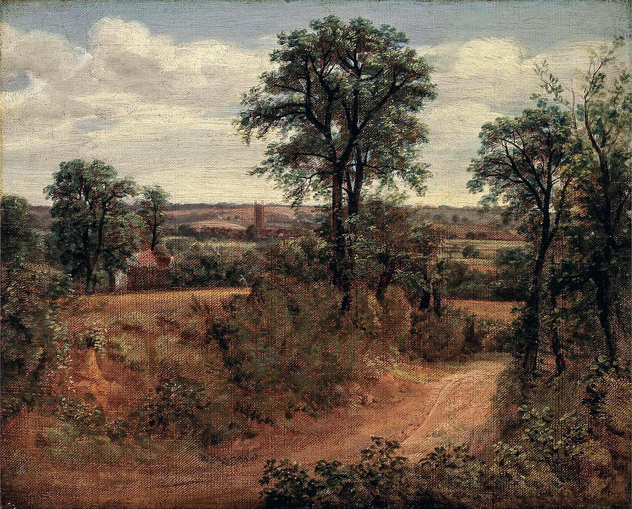 Lane Near Dedham John Constable Painting