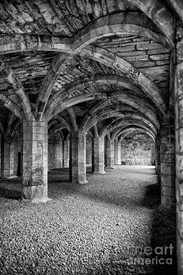 Lanercost Priory, England. Interior view of the undercroft Photograph by Patricia Hofmeester