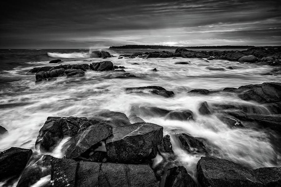 Lane's Island Sunset Black and White Photograph by Rick Berk - Pixels