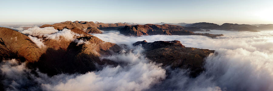 Langdale Valley Aerial Cloud Inversion Lake District Photograph by Sonny Ryse