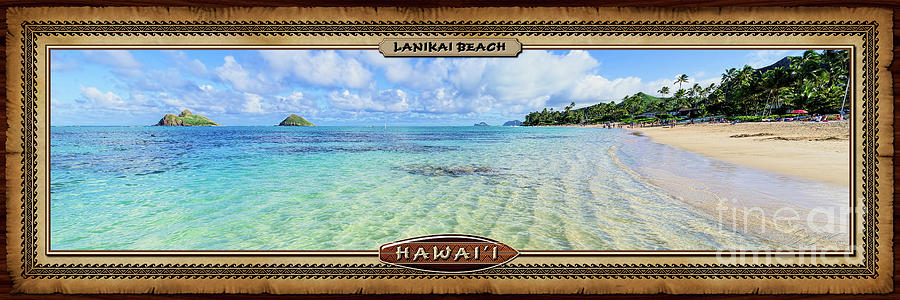 Lanikai Beach Mid Day Ripples in the Sand Hawaiian Style Panoramic Photograph Photograph by Aloha Art