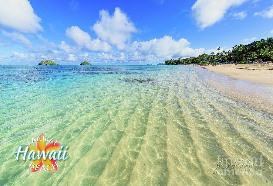 Lanikai Beach Mid Day Ripples in the Sand post Card Photograph by Aloha Art