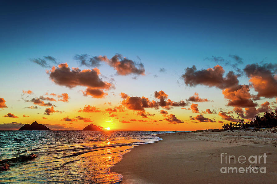 Lanikai Beach Photograph - Lanikai Beach Orange Sunrise by Aloha Art