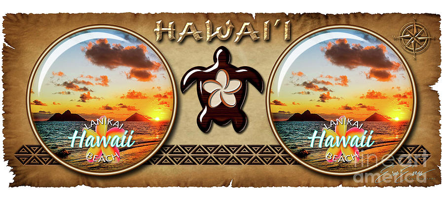 Lanikai Beach Orange Sunrise Hawaiian Style Coffee Mug Design Photograph by Aloha Art