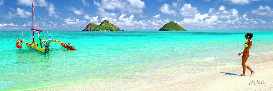 Lanikai Beach Paradise 3 to 1 Aspect Ratio Photograph by Aloha Art