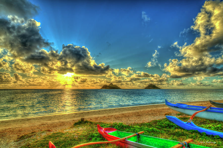 Lanikai Beach Sunrise 9 Oahu Hawaii Seascape Vacation Adventures Art Photograph by Reid Callaway