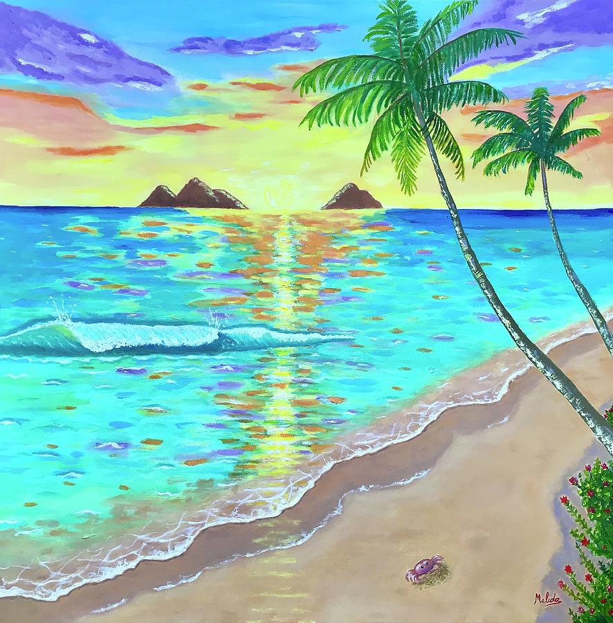 Lanikai Sunset Painting by Melida Swart - Fine Art America