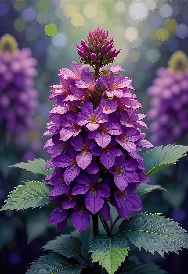 Lantana wall art Floral Oil Painting Digital Art by Vintage Wall Art