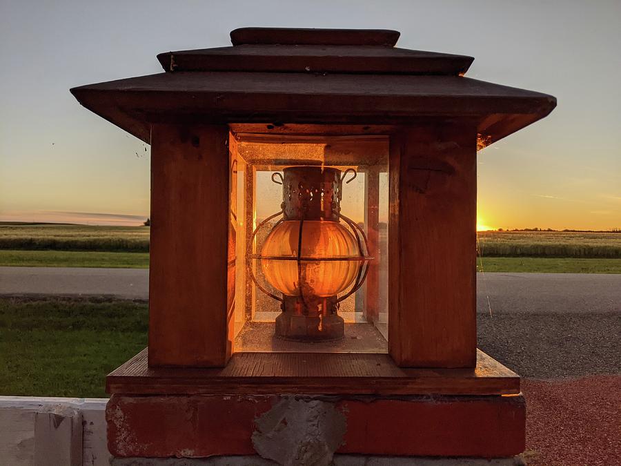 Lantern at dusk Photograph by Lisa Mutch