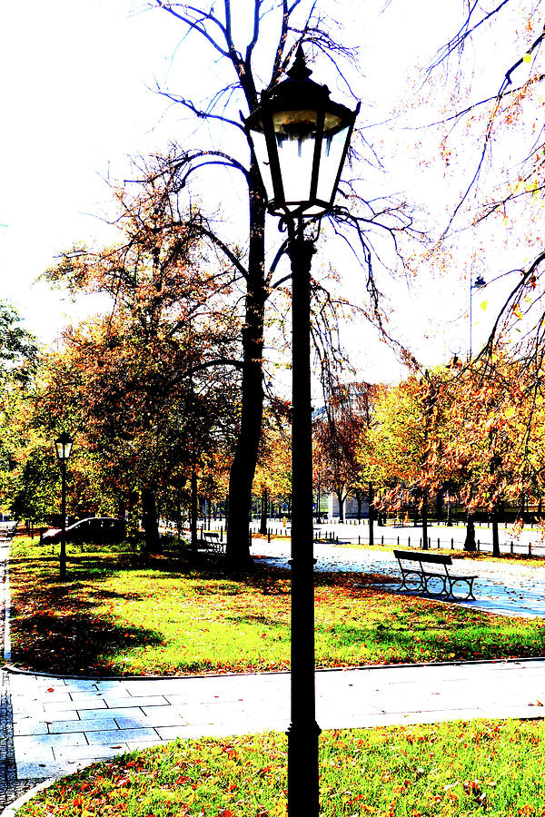 Lantern Near Lazienki Park In Warsaw, Poland Photograph by John Siest