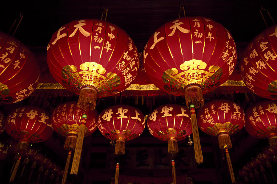 Lanterns in Chinese temple Photograph by Andrea Pistolesi