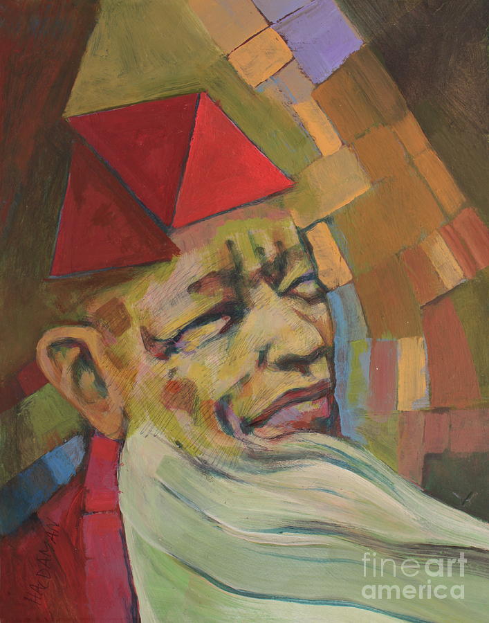Contemporary Painting -  Lao-tzu 14x11 18-097 by Stephen Haldaman