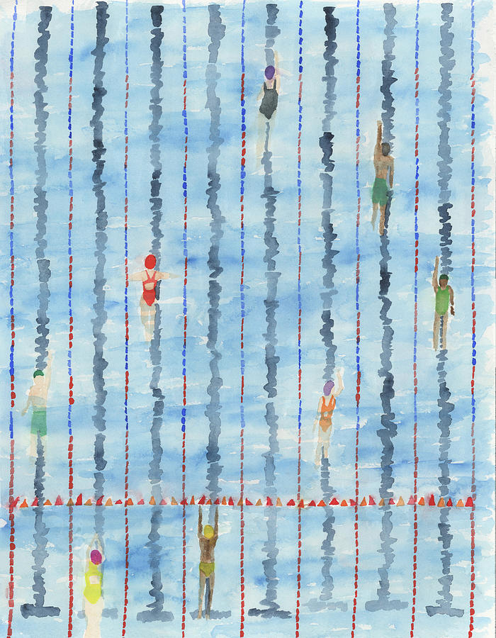 Lap Swimming Painting by Sydney Musselman - Fine Art America