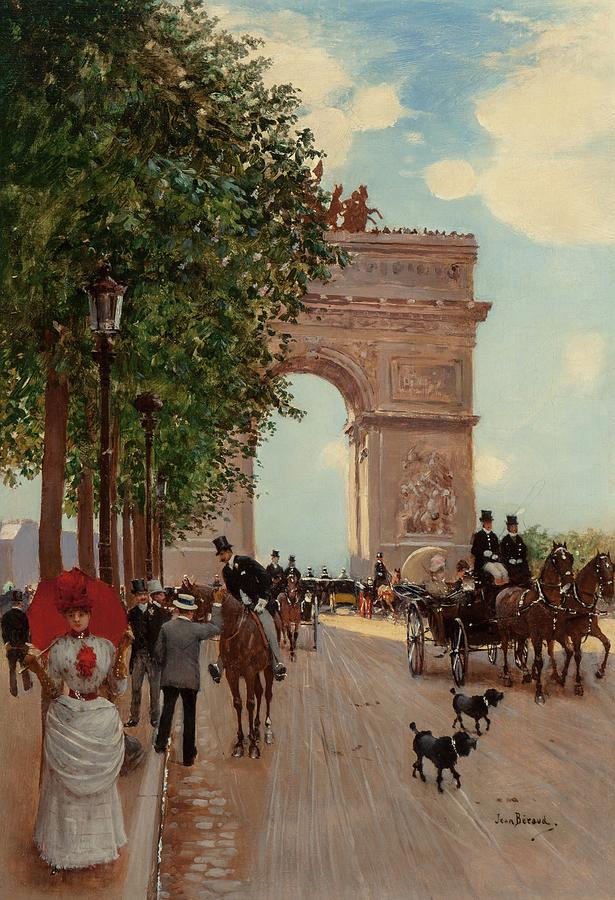LArc de Triomphe, Champs-Elysees  Painting by Lagra Art