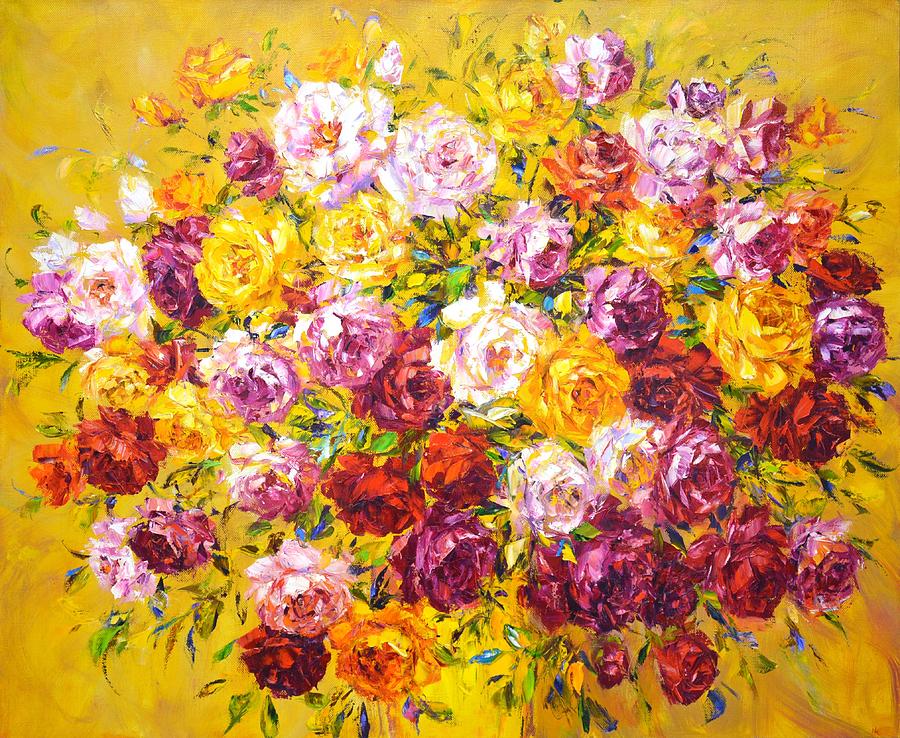 	Large bouquet of roses 3. Painting by Iryna Kastsova