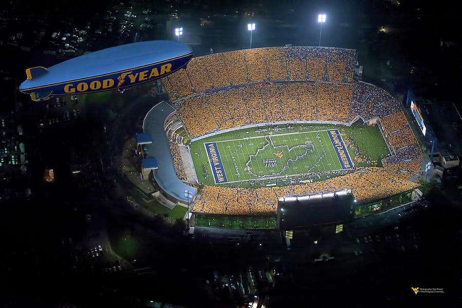 Large crowd watches WVU vs LSU on September 24, 2011 at Mountaineer Field in Morgantown Photograph by Dan Friend