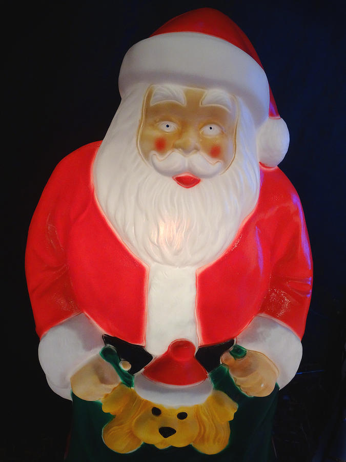 Large cuddly illuminated Santa Claus Father Christmas character light Photograph by Mtreasure