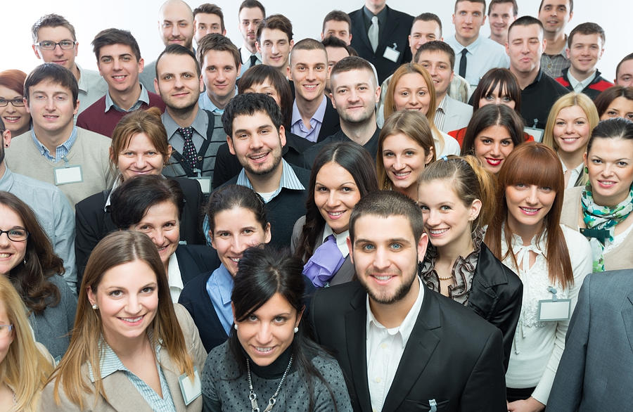 Large group of people smiling in camera Photograph by Georgijevic