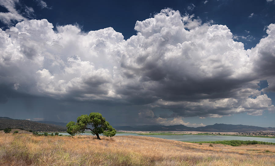 San Diego Photograph - Large Monsoon Clouds Over Lake Henshaw by William Dunigan