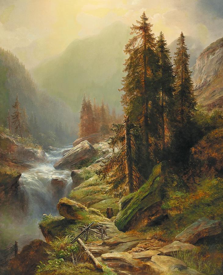 Large Mountain Landscape Painting by Mountain Dreams - Fine