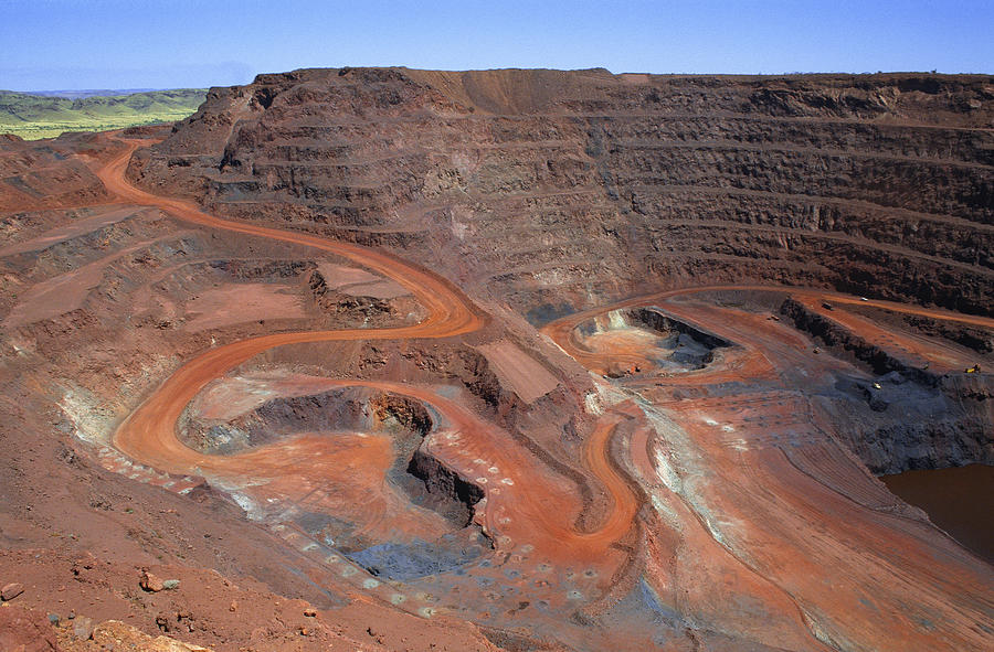 Large open cut iron ore mine Photograph by BeyondImages