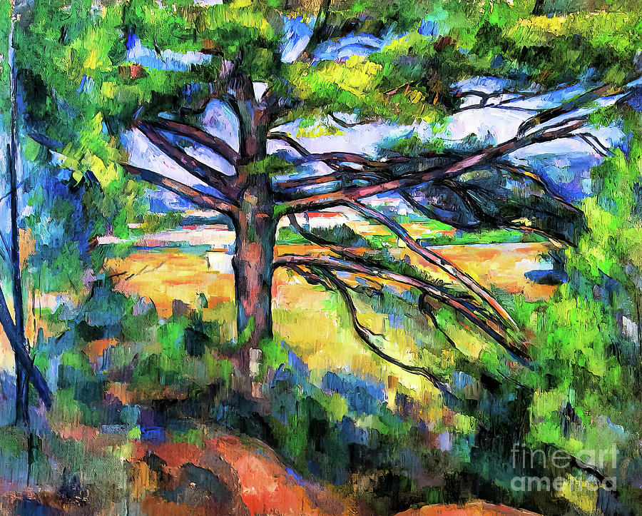 Large Pine Tree Near Aix by Paul Cezanne 1896 Painting by Paul Cezanne