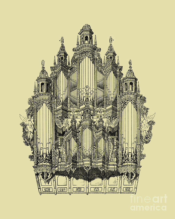Music Digital Art - Large pipe organ by Madame Memento